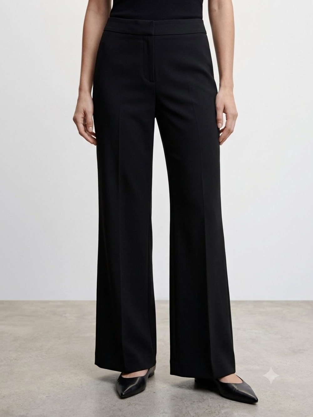 Tanjay Women's Black Wide-Leg Dress Pants